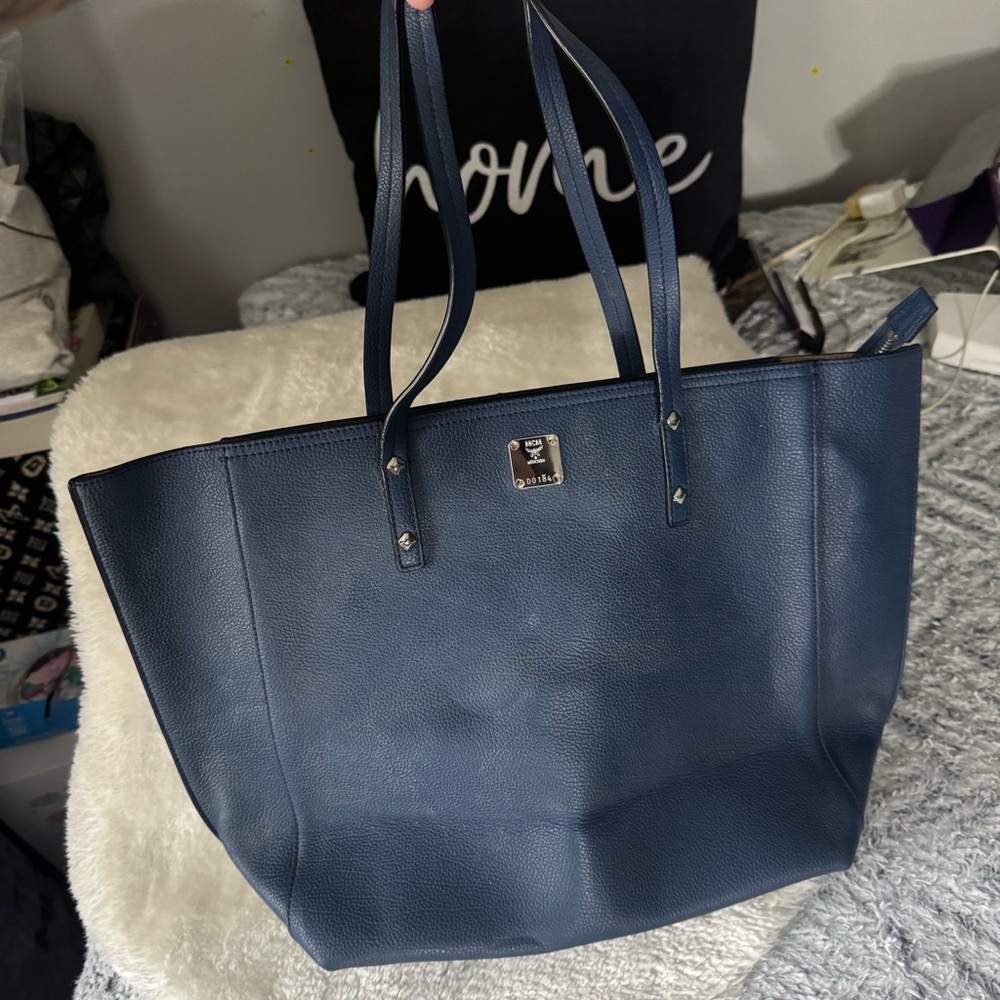 MCM Elegant Blue Tote Bag